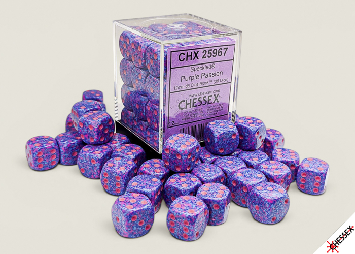 Speckled Purple Passion D6 12mm Dobbelst