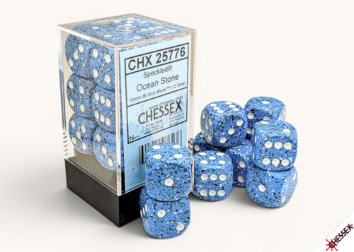 Speckled Ocean Stone D6 16mm Dobbelsteen