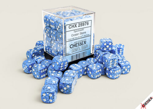 Speckled Ocean Stone D6 12mm Dobbelsteen