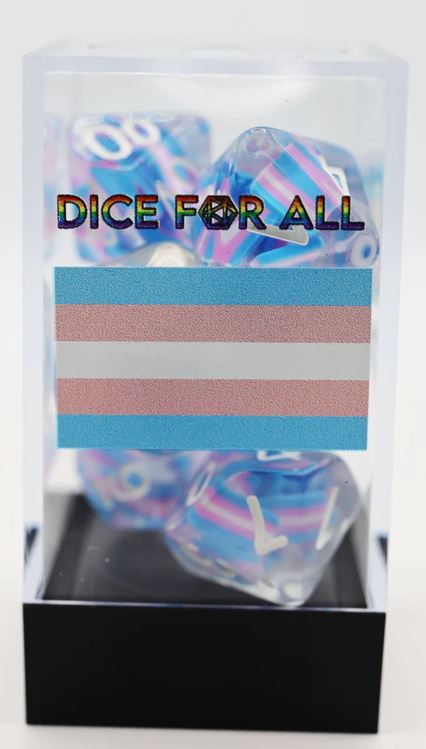 Transgender Flag RPG Dice Set