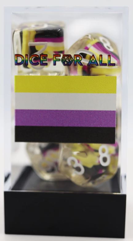 Nonbinary Flag RPG Dice Set