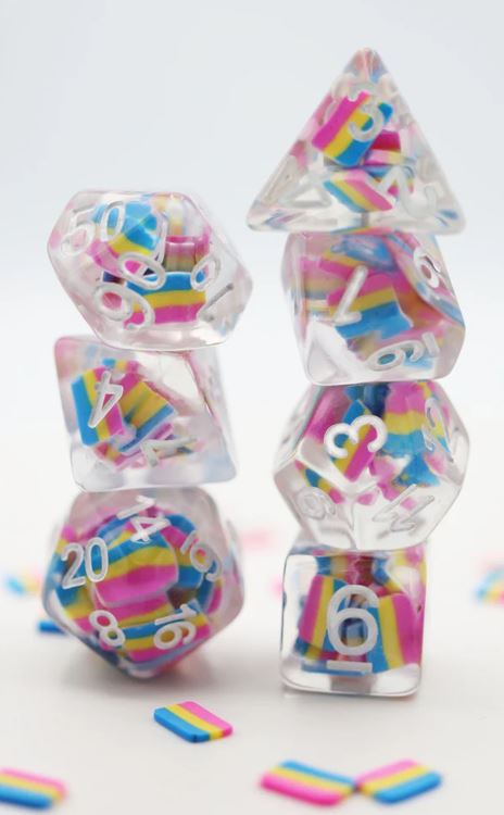 Pansexual Flag RPG Dice Set