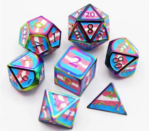 Transgender Pride Flag - Metal RPG Dice