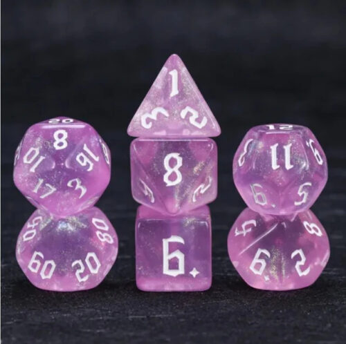 Violet Sparkle RPG Dice Set