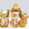 Skull and Gold Glitter RPG Dice Set