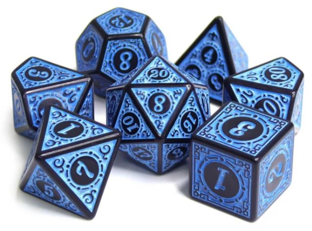 Magic Flame - Blue RPG Dice Set (assortiment – willekeurige uitvoering)