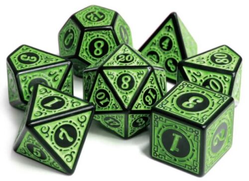 Magic Flame - Green RPG Dice Set (assortiment – willekeurige uitvoering)