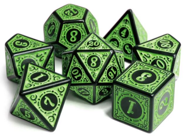 Magic Flame - Green RPG Dice Set (assortiment – willekeurige uitvoering)