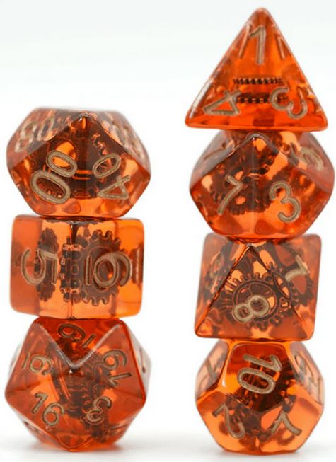 Copper Gears RPG Dice Set