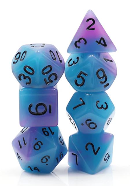 Glow in the Dark Supernova RPG Dice Set