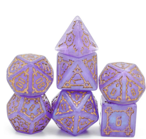 Huge Purple Castle Dice Set - 25mm