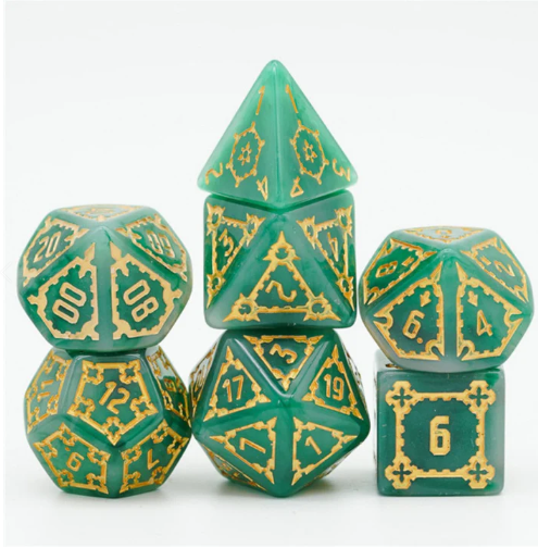 Huge Green Castle Dice Set - 25mm