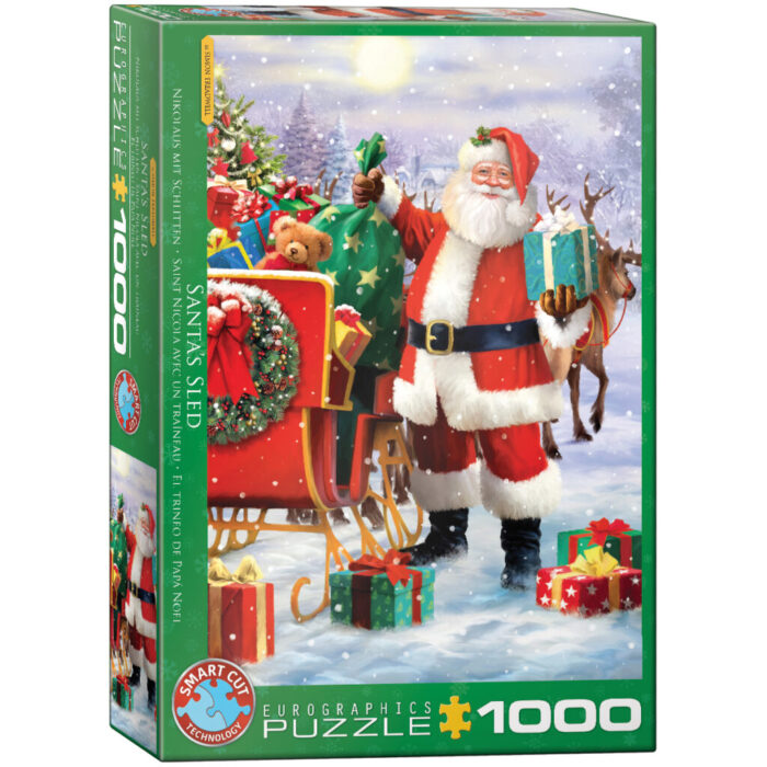 Santa with Sled - Simon Tread (1000)