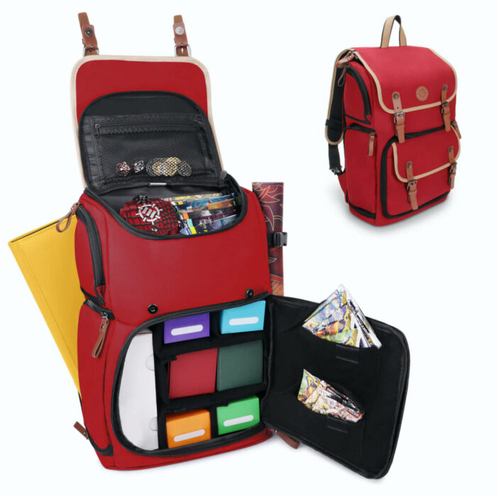 Trading Card Storage Box Backpack Red
