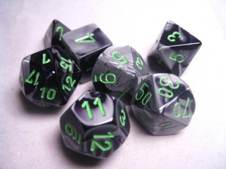 Gemini Black-Grey/green Polydice Dobbels