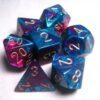Gemini Purple-Teal/gold Polydice Dobbels