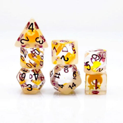 Glow in the Dark Moon and Star RPG Dice