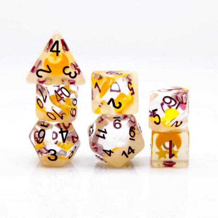 Glow in the Dark Moon and Star RPG Dice