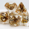 Silver Pirate Skull RPG Dice Set