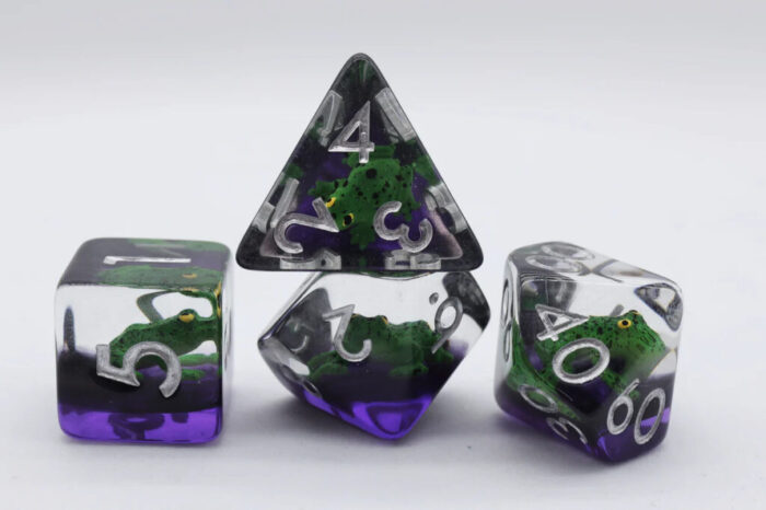 Green Poison Frog RPG Dice Set