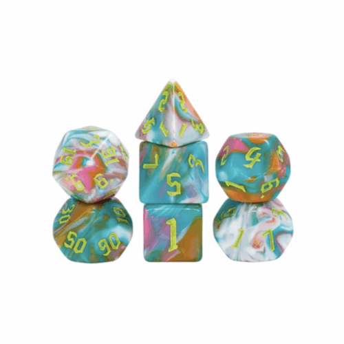 Teal Sunrise RPG Dice Set