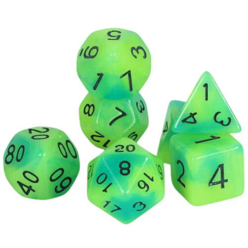 Glow in the Dark - Blue and Green RPG Di