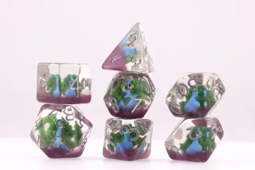 Vibrant Peacock RPG Dice Set
