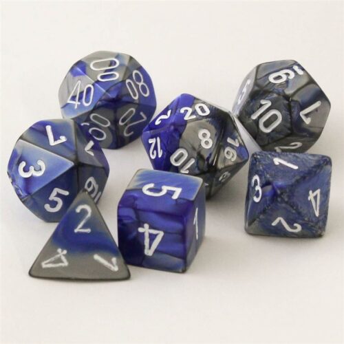 Gemini Blue-Steel/white Polydice Dobbels