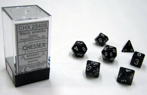 Opaque Black/white Polydice Dobbelsteen