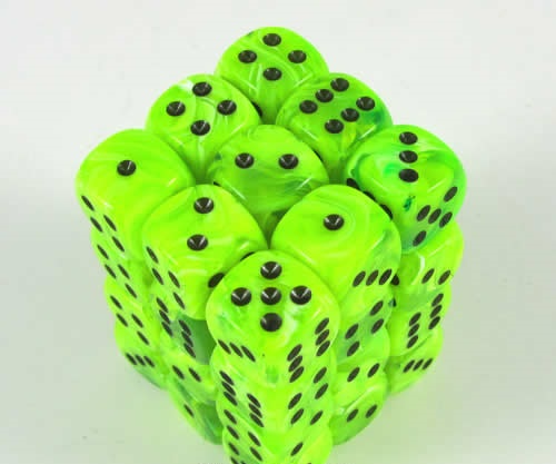 Vortex Bright Green/black D6 12mm Dobbel