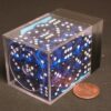 Translucent Blue/white D6 12mm Dobbelste