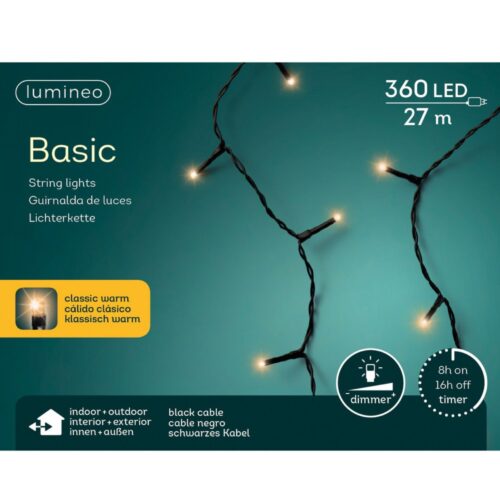 Kerst LED verlichting binnen/buiten warm 27 meter 360 lampjes