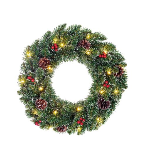 Creston krans led werkt op batterijen groen 20L TIPS 106 - d45cm