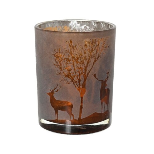 Theelichthouder glasdia10cm x H.12.5cm