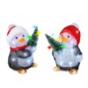 LED pinguïn acryl penguins steady BO buiten  2assL.17cm x W.17.5cm x H.26cm
