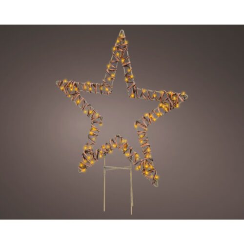 Micro LED stake light wicker steady buitenL.1 cm x W.48cm x H.54cm