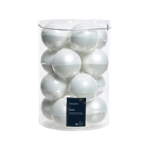 Kerstballen glas enamel,matt mixdia8cm