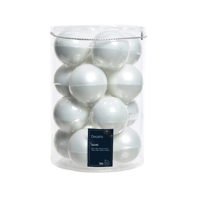 Kerstballen glas enamel,matt mixdia8cm