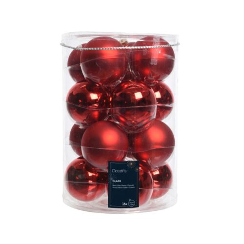 Kerstballen glas shiny,matt mixdia8cm