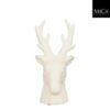 Decoratie rendier wit - l10,5xb10xh19,5cm