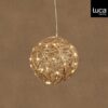 Bal hangend champagne warm wit bo en timer - d 20cm