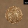 Bal hangend champagne warm wit bo en timer - d 30cm