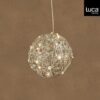 Bal hangend zilver warm wit bo en timer - d 20cm
