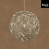 Bal hangend zilver warm wit bo en timer - d 30cm