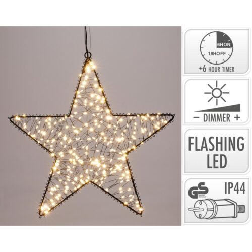 Metalen ster met extra warm witte microleds 36cm