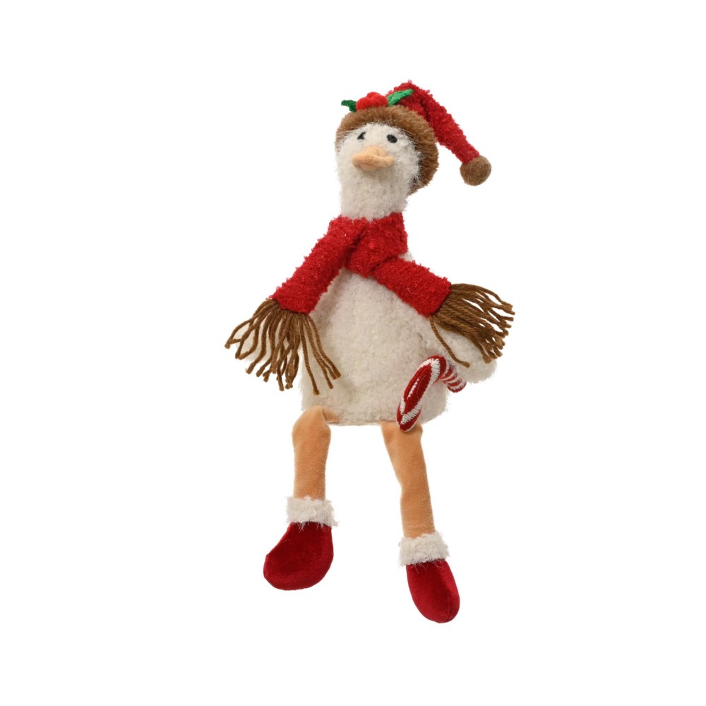 Gans polyester sitting w dangling leg w xmas hat