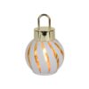 Kerstbal met LED lampjes stripe wit Ø10x15cm