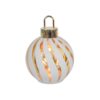 Kerstbal met LED lampjes stripe wit Ø15x20cm