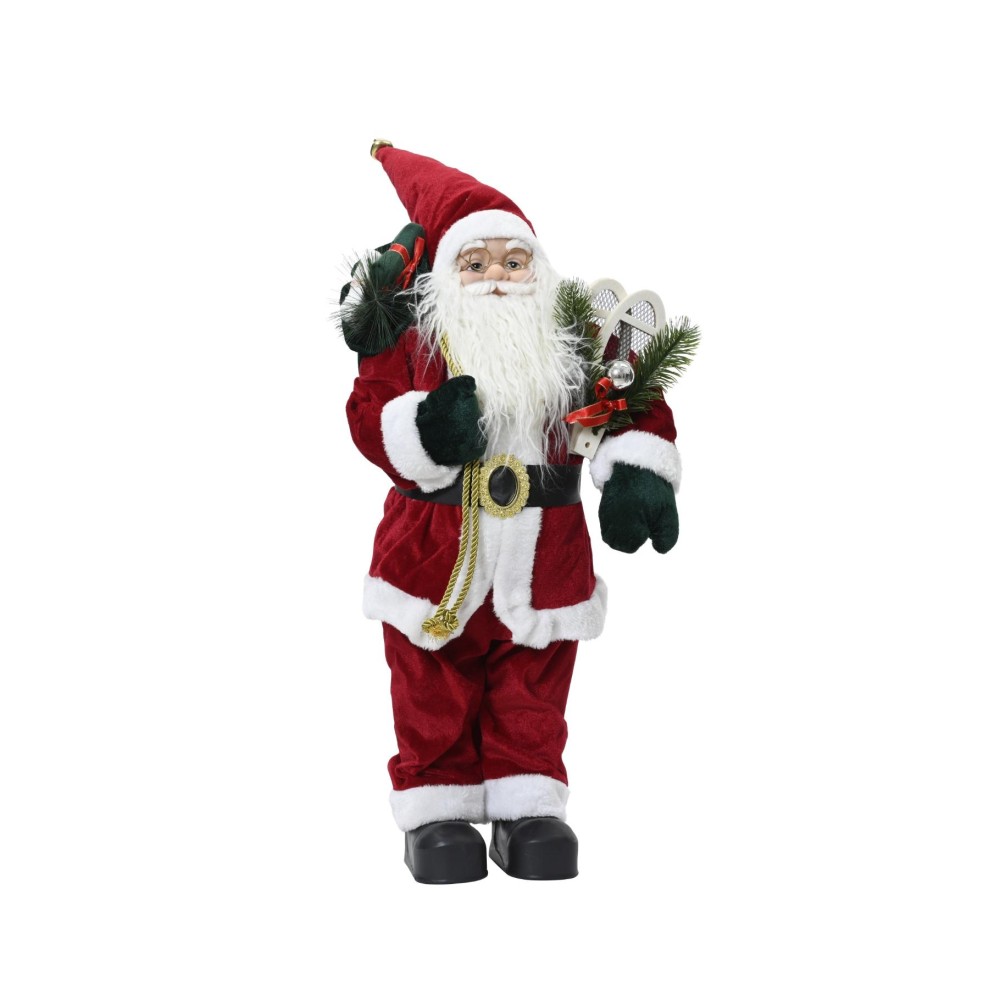 Kerstman polyester plastic body with red coat