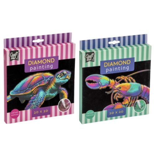 Diamond painting velvet canvas neon 2 assorti (assortiment – willekeurige uitvoering)